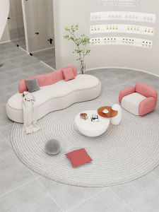 Wave Shaped Color Block Sofa