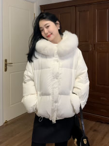 Thickened down Cotton Jacket Womens Large Fur Collar Winter New Style Warm Student Versatile Outerwear Korean Loose Fit Long Sleeve Short Coat