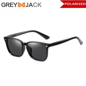 Grey Jack Sunglasses Kacamata Hitam Polarized Anti UV Style Kotak Simple Fashion Pria dan Wanita Terbaru 637