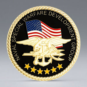New Seal Team Six Naval Special Warfare Gold Plated Souvenir Coin Colorized Art Commemorative Coin