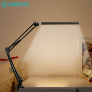 NEWSTYLE | Home Folding Metal LED Desk Lamp 3 Colors Adjustable Eye Protection Clip on Desk Light For Living Room Reading Working Computers