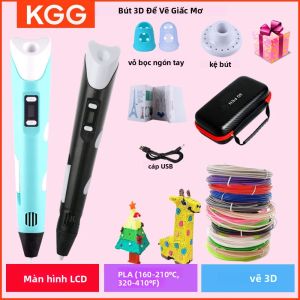 Bút In 3D Cho Trẻ Em Với Màn Hình LCD Dây Tóc PLA Tương Thích An Toàn Tranh Đồ Chơi Tự Làm Quà Tặng Sinh Nhật Với ​​Màn Hình Hiển Thị LED