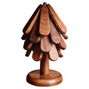 Creative Small Tree Shaped Black Walnut Heat Resistant Mat Real Wood Cup Mat Anti Scald High Temperature Resistant Home Decor