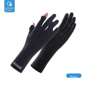 GUOQI | UPF50+ Cool Silk Sunproof Gloves Thin Outdoor Slip-resistant Touchscreen
