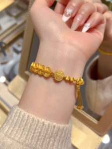 Retro Chinese Style Half Bracelet Sand Gold Wudi Caijin Bracelet Weaving Luxury Light Fashion Jewelry Accessories for Women