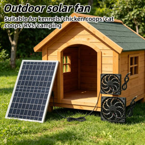 10W Solar Panel Driven Exhaust Vent Fan High Efficiency Outdoor Cooling Air Circulation Device for Pet House Chicken Coop Shed