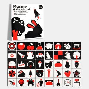 0-36Month Baby Visual Stimulation Cards Montessori High Contrast Flash Card Black & White Infant Gift For Children Cognition Toy