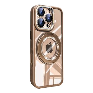 Sanptoch Cho Magsafe 360 ° Giá đỡ xoay vỏ điện thoại Cho iPhone 16 15 14 13 Pro Max trong suốt pha lê ốp lưng cho iPhone 16 15 14 Cộng Với chống sốc dùng trong quân sự Ốp cứng Với tròng kính Bảo Vệ Flim