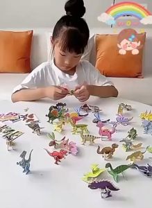 Set 100ชิ้น จิ๊กซอว์ 3 มิติ DIY จิ๊กชอว์เด็ก จิ๊กชอว์กระดาษ ของเล่น เสริมพัฒนาการเด็ก