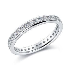 00% chính hãng đầy đủ moissnaite Vòng GRA giấy chứng nhận thông qua Kim Cương thử nghiệm trang sức cưới 18K trắng mạ S925 Bạc không phai