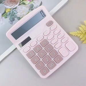 Standard Function Calculator 12-Digit Large LCD Display Desktop with Solar & Battery Dual Power for Office and School