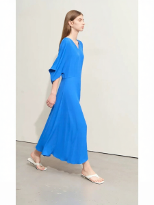 AMII | V-Neck Waist Cinched Loose Flowy Dress