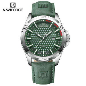 Đồng Hồ Thạch Anh Phong Cách Quân Đội Chống Nước NAVIFORCE Dành Cho Nam Với Dây Đeo Bằng Da Kim Dạ Quang Hiển Thị Ngày Khả Năng Chống Nước 30M NF8023