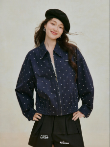 INMAN | Retro Polka Dot Turn-Down Collar Loose Jacket