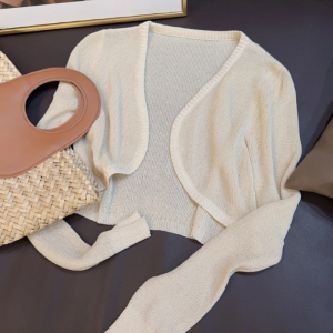 Fashion Wear a Set of Womens Summer Small Easiest for Match Sun Protection Knit Cardigan Floral Strapless Jumpsuit Two-piece Set