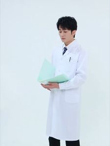 เสื้อกาวน์ ชุดห้องปฏิบัติการอาหาร เสื้อปฏิบัติการแพทย์ มีทั้งแขนยาวและแขนสั้น ทรงหลวม เครื่องแบบทำงาน ในห้องปฏิบัติการของโรงพยาบาล