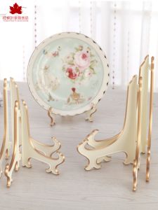 European Style Plastic Decorative Plate Stand Clock Display Stand Dessert Plate Serving Tray Ornamental round Plate Holder