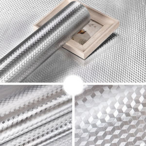 Kitchen Oil-Proof Aluminum Foil Stickers Waterproof Moisture-Proof Self-Adhesive Cabinet Refurbishment Drawer Wall Tile