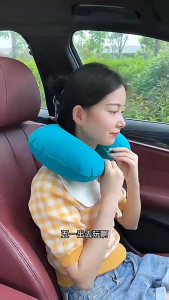 หมอนรองคอแบบเป่าลม รูปตัวยู พกพาง่าย น้ำหนักเบา ขนาดเล็กกระทัดรัด จัดเก็บได้ง่าย G3443