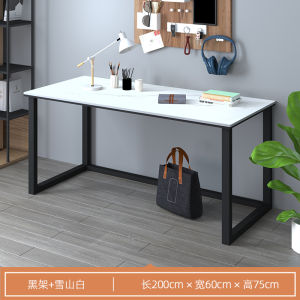 Modern Minimalist Double Person Rock Board Computer Desk Home Office Gaming Workstation Metal Material Customizable Combination