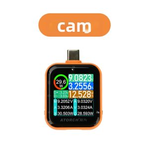 Máy Đo Điện Áp Kỹ Thuật Số T3 Đồng Hồ Đo Dòng Điện Bộ Kiểm Tra USB Với Điều Khiển Cảm Ứng Cảm Biến Trọng Lực Độ Chính Xác Cao Công Suất 4.5-50V 6A Cổng Type-C DC