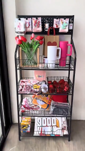Kuga Wrought iron snack shelves kitchen shelves versatile and suitable for various occasions snack shelves on wheels thickened carbon steel