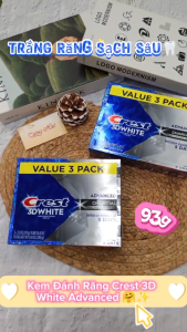 Kem Đánh Răng Crest 3D White Advanced Charcoal - 93g (Có Lựa Chọn)