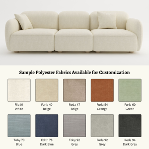 Cozylant Charmy Fabric Sofa / 4 Seater Sofa for Living Room / White Beige / Cream Sofa / Modern Minimalist / Sofa Set / Big Sofa