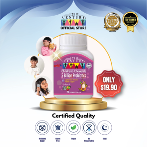 *NEW* 21st Century Childrens Chewable 5 Billion Probiotics 50 Tablets