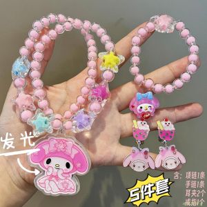 Sweet Sanrio Crystal Bracelet Necklace Cartoon Jade Dog Kirumin Gift for Best Friend Birthday Jewelry Accessories for Children