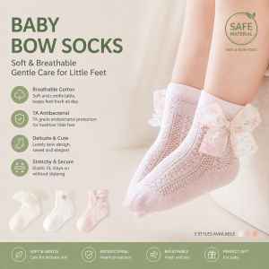 Baby Girls Cotton Socks 3 Pairs Cute Bow Lace Ruffle Ankle Socks Soft Breathable Infant Toddler Princess Socks Newborn Gift
