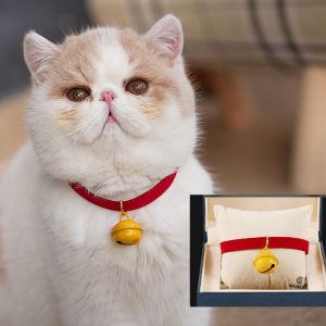 กระดิ่งแมวสร้อยโชคเกอร์ไร้เสียงสไตล์ญี่ปุ่นเครื่องประดับคอแมวและแมวสามารถปรับได้ของใช้สำหรับสัตว์เลี้ยงแมวน้อยน่ารักแบบอังกฤษ