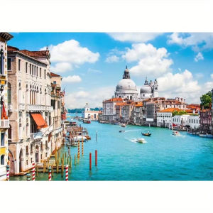 1000 Pieces Jigsaw Puzzle for Adult Painting Santa Maria Canal Paper Puzzle Home Decor Wall Display Halloween Christmas Birthday