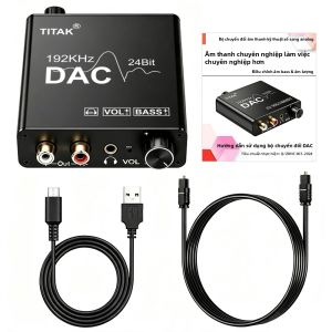 Bộ Chuyển Đổi Âm Thanh Kỹ Thuật Số Sang Analog 192KHz Với Chức Năng Điều Chỉnh Âm Trầm Và Âm Lượng Bộ Chuyển Đổi Âm Thanh Nổi SPDIF/Optical/Coaxial Sang Analog