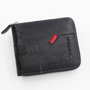 Mens Wallet Made of PU Wax Oil Skin Purse for Men Coin Purse Short Male Card Holder Wallets Zipper Around Money Coin Purse New
