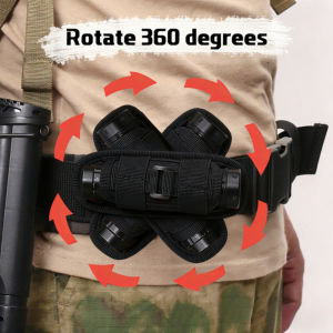 1×Tactical Hunting Molle Nylon Flashlight Pouch 360 Degrees Rotatable Outdoor Flashlight Cover Holster Torch Case Portable Torch