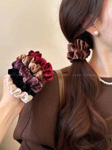 Velvet Hair Ties 3 Piece Set High Elasticity Long Lasting Womens Fashionable Hair Bands Original Design Fresh Outburst