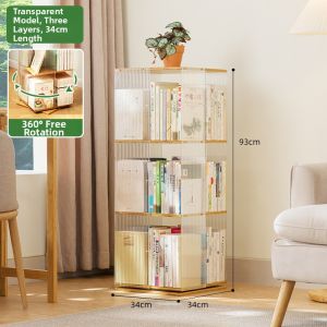Rotating Shelf Bookcase Furniture for Home and Kids Living Room Toy Storage Display