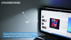 CANMEIJIA Monitor Light Bar Screen Curved Hanging Lights LED Desk Lamp Computer Table Reading Lamp Eye-Care Stepless Dimming RGB Screen Light PC Laptop Hanging Lamps for Home Office School Game