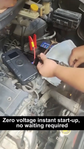 4-IN-1 Car Jump Starter Air Pump 198000mAh 12V Car Jumper Power Bank Car Battery Jump Starter Power Bank Multi-function Car Jumper Starter Built-In Air Compressor Tire Inflator Emergency Car Battery Starter with LED Light/USB