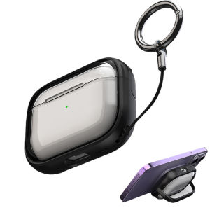 Clear Case Compatible for New AirPods 4 ANC and AirPods Pro 2nd Generation Case (USB-C) Switch Secure lock Full Body Protective Cover for AirPod Pro 2 for Men Women with Lanyard Carabiner