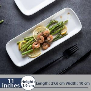 Creative Ceramic Long Rectangular White Plate