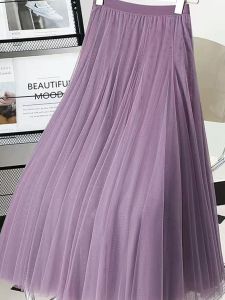 High-Waist A-Line Midi Dress for Women in Pure Color Easy to Match with Dance Skirt for Xinjiang Square Dance Red