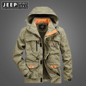JEEP SPIRIT Áo Khoác Nam ESTD 1941 Áo Khoác Nam Quân Đội Đẹp Trai Áo Khoác Dài Tay Áo Khoác Gió Áo Khoác Nam Áo Khoác Quân Dụng Áo Khoác Đi Bộ