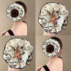 Retro Korean Large Floral Lace Hair Ties Womens Fashionable Super Size Chinese Style Hair Accessories Hair Ropes