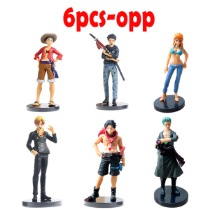 Bandai | 6pcs Anime One Piece Figures Luffy Ace Solon Mei Sanji Action Model Pvc Desktop Statue Ornament Collection Desktop Toys Gifts