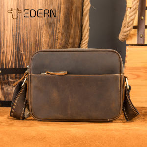 Túi đeo vai dành cho nam da ngựa điên da bò cổ điển túi lớn Đeo Ngang Người nhỏ Nam Túi Đeo Chéo thường ngày