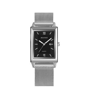 Top Brand Mens Watches Luxury Fashion Square Quartz Wrist Watch Waterproof Calendar Silver Gold Watch for Men Reloj Hombre
