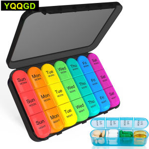 Weekly Pill Organizer Daily Pill Box 7 Day Large Travel Case with 21 Compartment to Hold Medicine Vitamin and Supplement