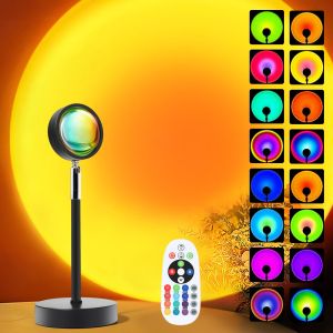 Sunset Lamp Projector 16 Colors Multicolor Changing LED Night Light Photography Selfie Party Decor Xmas Gifts for Women